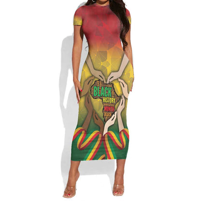 Black History Month Short Sleeve Bodycon Dress I Am Black