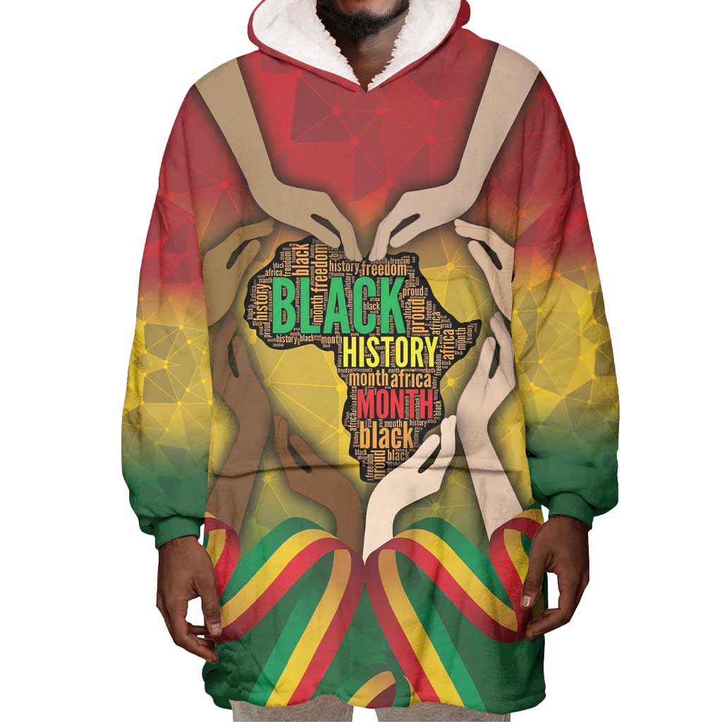 Black History Month Wearable Blanket Hoodie I Am Black