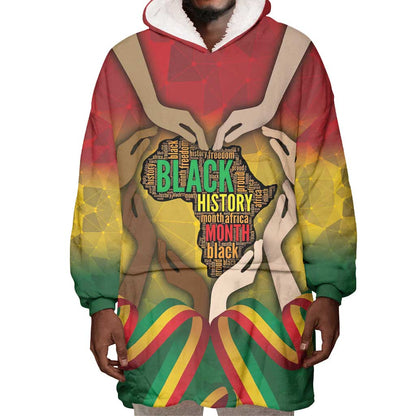 Black History Month Wearable Blanket Hoodie I Am Black