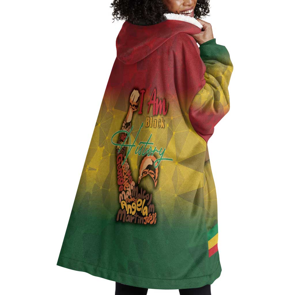 Black History Month Wearable Blanket Hoodie I Am Black
