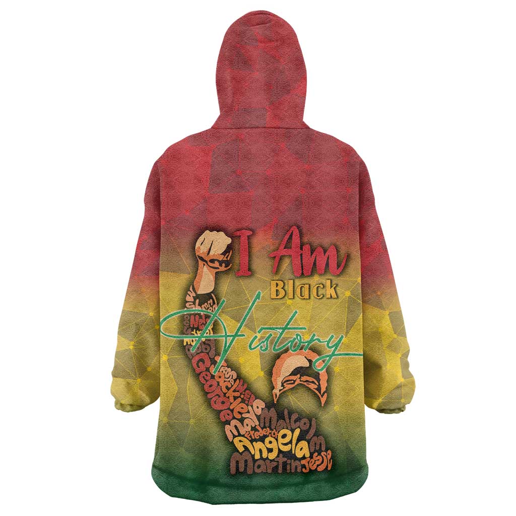 Black History Month Wearable Blanket Hoodie I Am Black