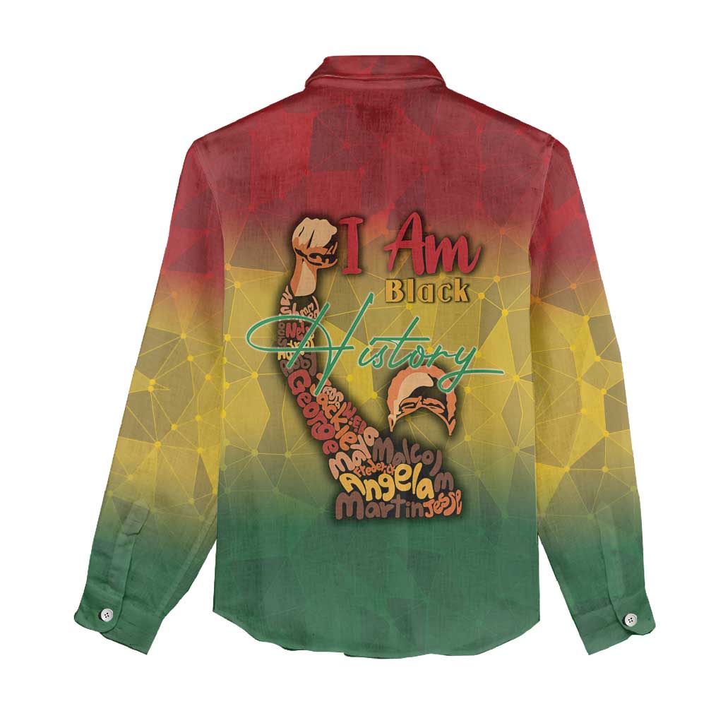 Black History Month Women Casual Shirt I Am Black