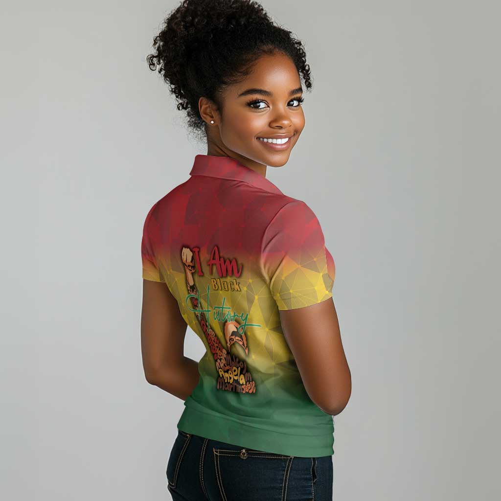 Black History Month Women Polo Shirt I Am Black