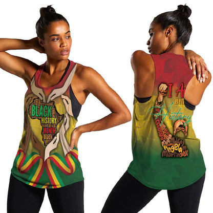 Black History Month Women Racerback Tank I Am Black