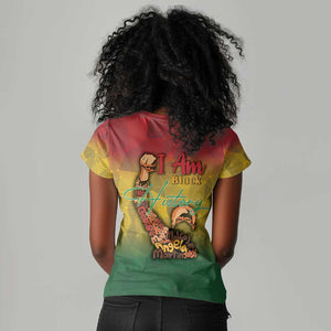 Black History Month Women V-Neck T-Shirt I Am Black