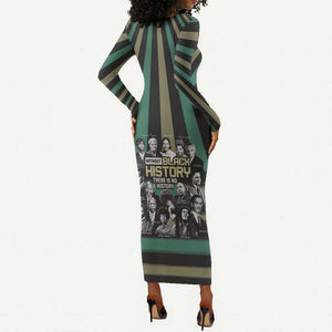 Black History Month Long Sleeve Bodycon Dress Civil Rights Leaders DT04