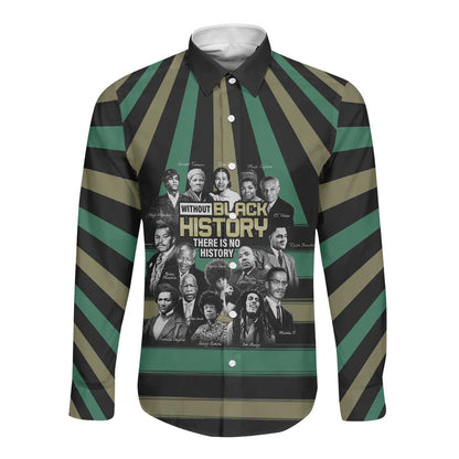 Black History Month Long Sleeve Button Shirt Civil Rights Leaders