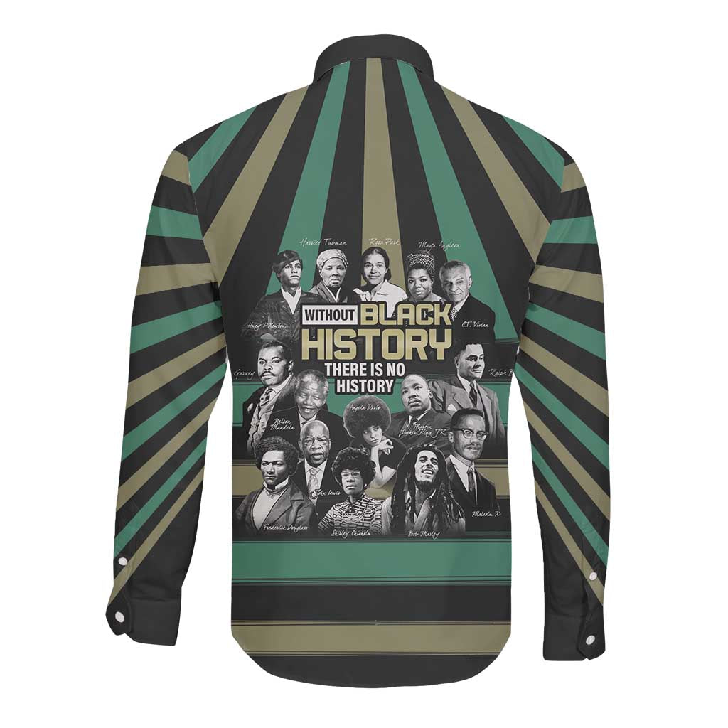 Black History Month Long Sleeve Button Shirt Civil Rights Leaders