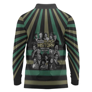 Black History Month Long Sleeve Polo Shirt Civil Rights Leaders