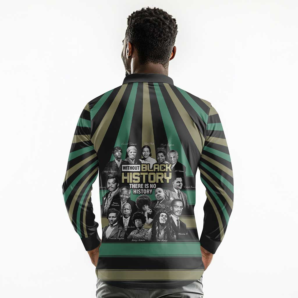 Black History Month Long Sleeve Polo Shirt Civil Rights Leaders