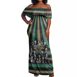 Black History Month Off Shoulder Maxi Dress Civil Rights Leaders