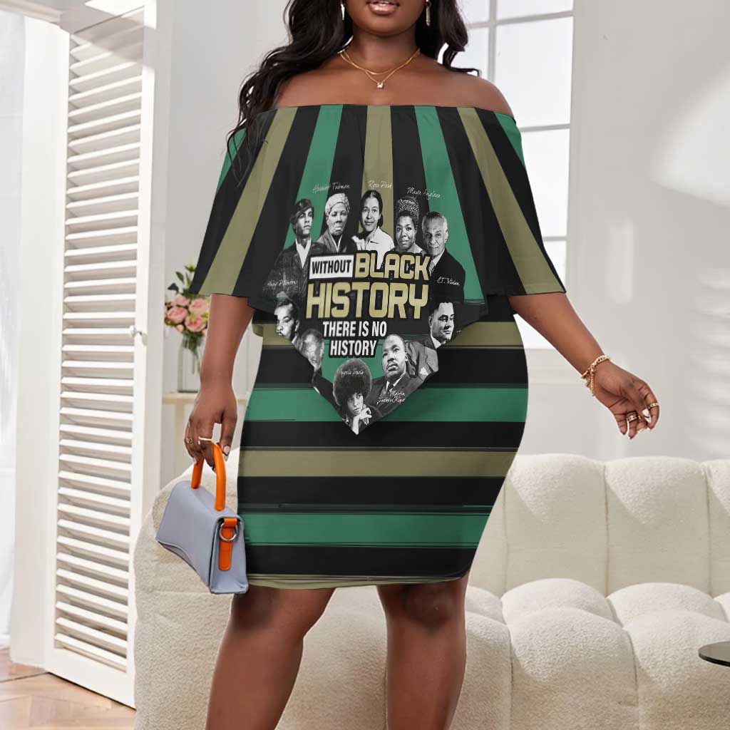 Black History Month Off Shoulder Short Dress Civil Rights Leaders