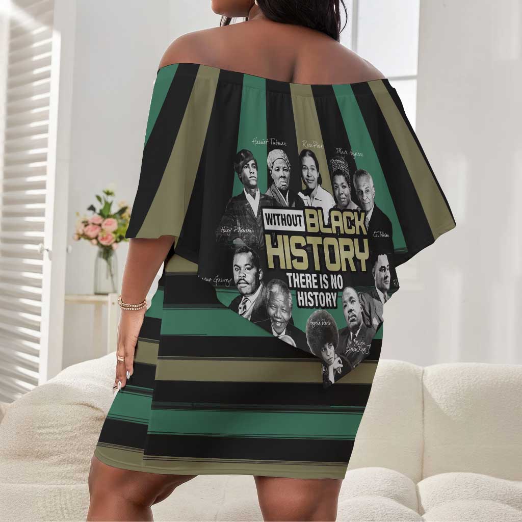 Black History Month Off Shoulder Short Dress Civil Rights Leaders