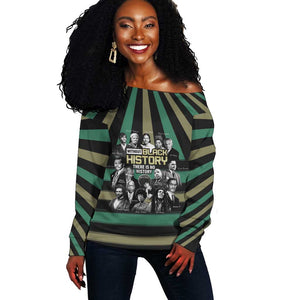 Black History Month Off Shoulder Sweater Civil Rights Leaders