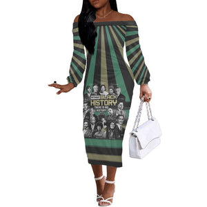 Black History Month Off The Shoulder Long Sleeve Dress Civil Rights Leaders