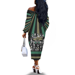 Black History Month Off The Shoulder Long Sleeve Dress Civil Rights Leaders