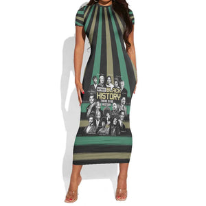 Black History Month Short Sleeve Bodycon Dress Civil Rights Leaders DT04