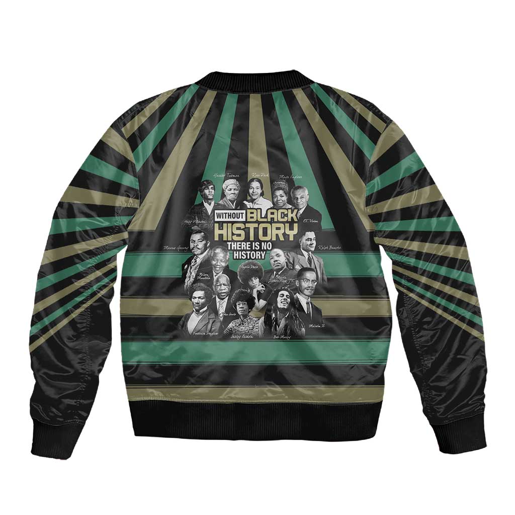 Black History Month Sleeve Zip Bomber Jacket Civil Rights Leaders