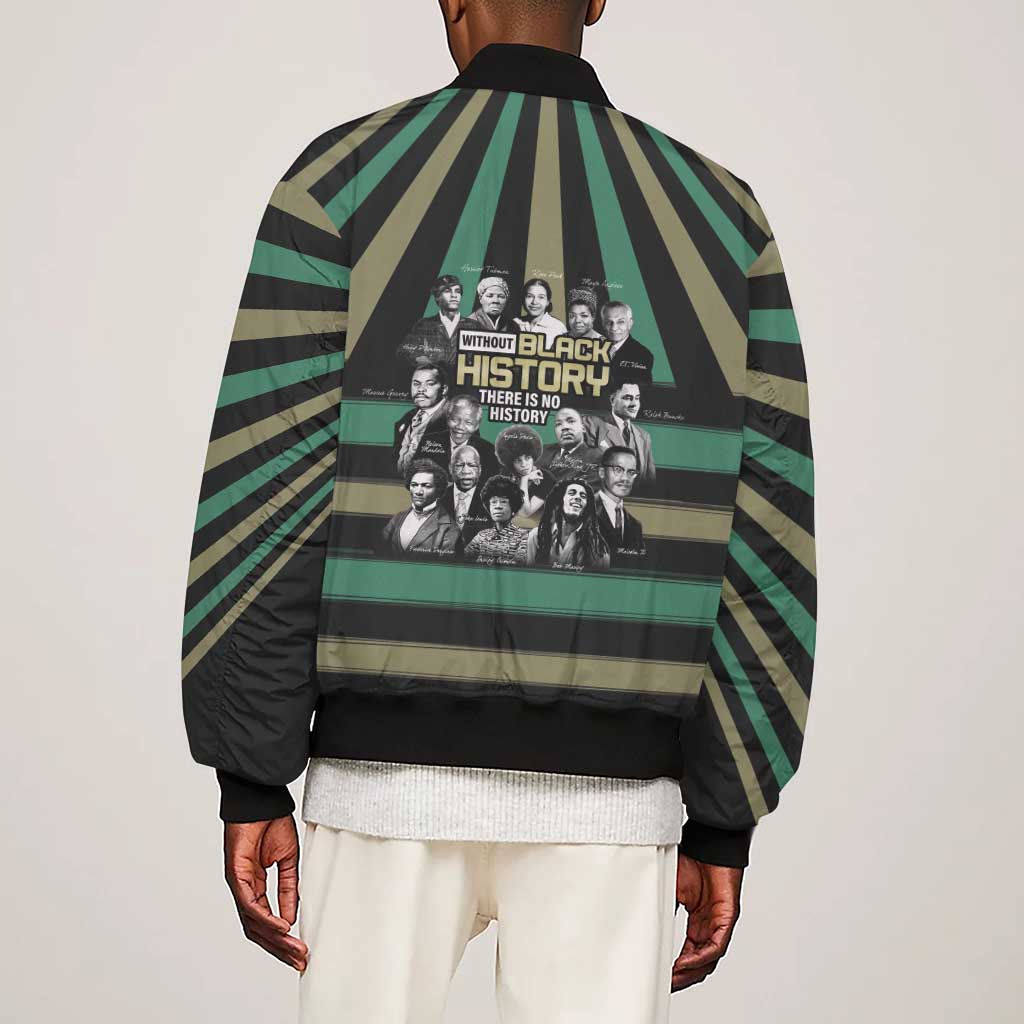 Black History Month Sleeve Zip Bomber Jacket Civil Rights Leaders