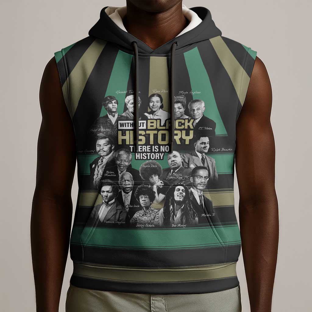 Black History Month Sleeveless Hoodie Civil Rights Leaders - African Pride