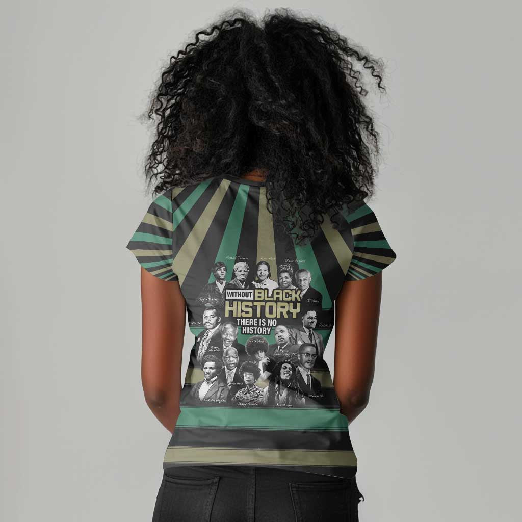 Black History Month Women V-Neck T-Shirt Civil Rights Leaders