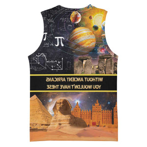 Afro Egyptian Pyramids Basketball Jersey Ancient African Achievements Galaxy - African Pride