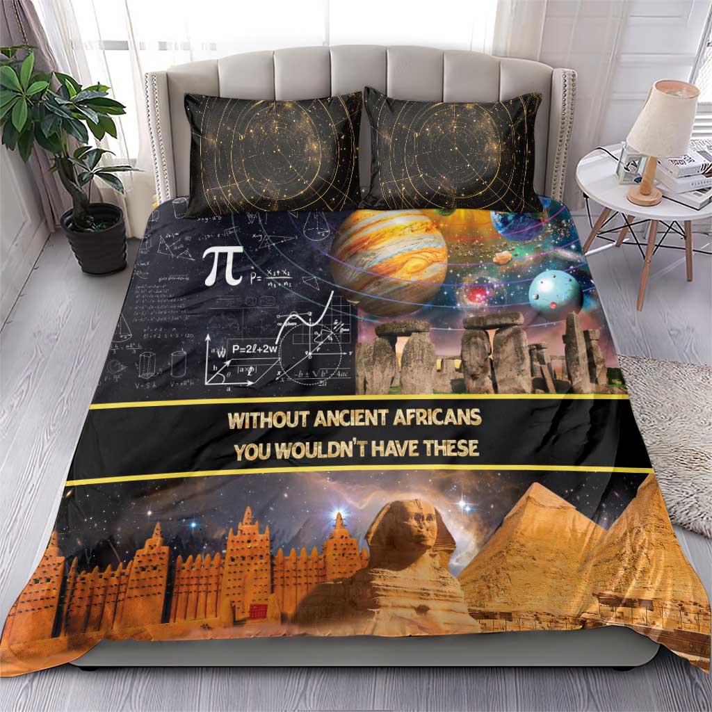 Afro Egyptian Pyramids Bedding Set Ancient African Achievements Galaxy