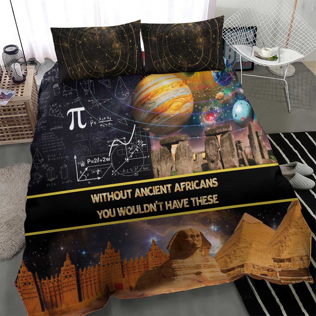 Afro Egyptian Pyramids Bedding Set Ancient African Achievements Galaxy