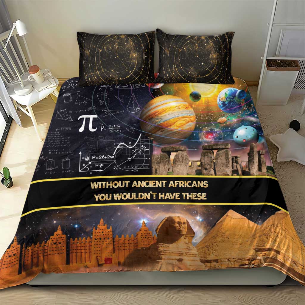 Afro Egyptian Pyramids Bedding Set Ancient African Achievements Galaxy