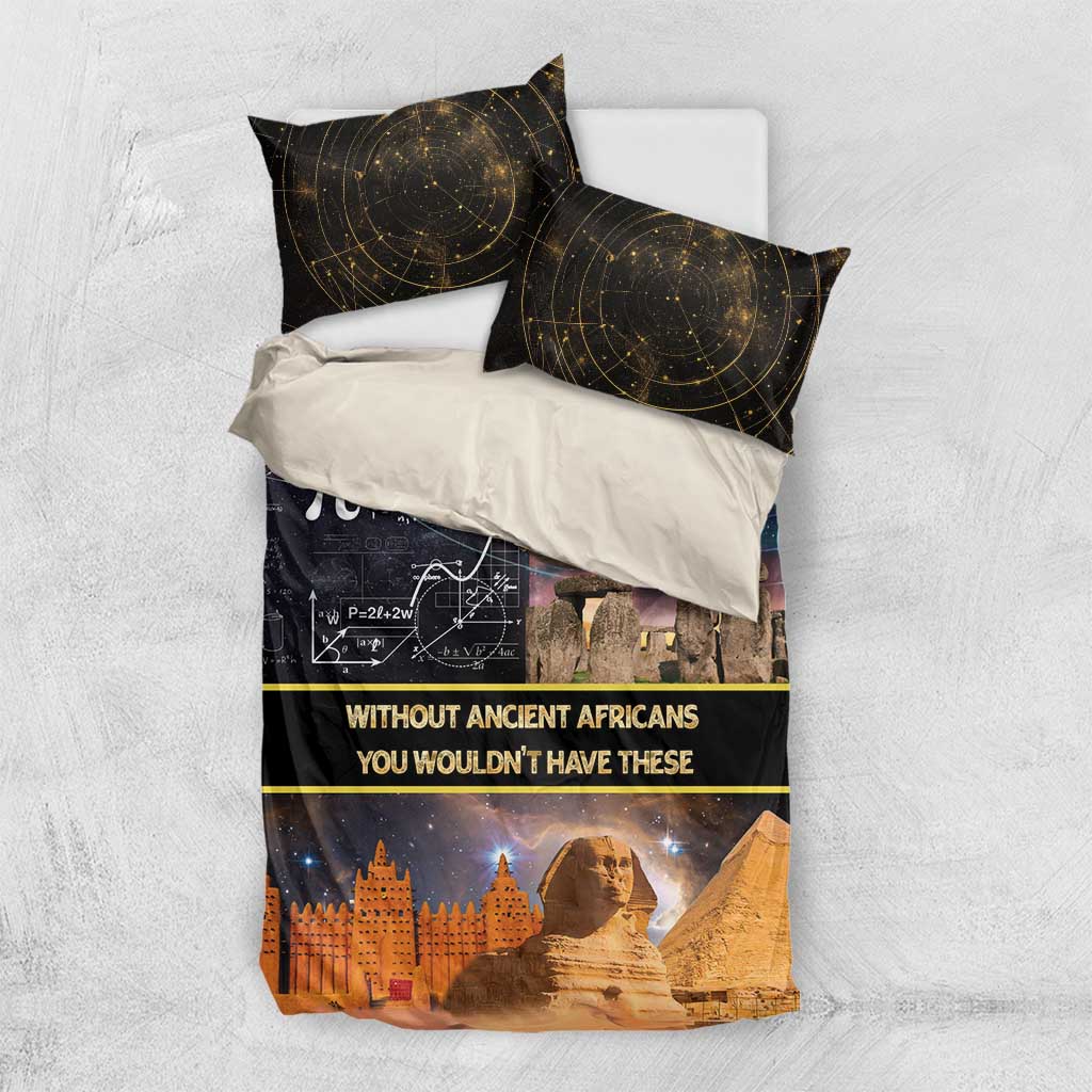 Afro Egyptian Pyramids Bedding Set Ancient African Achievements Galaxy