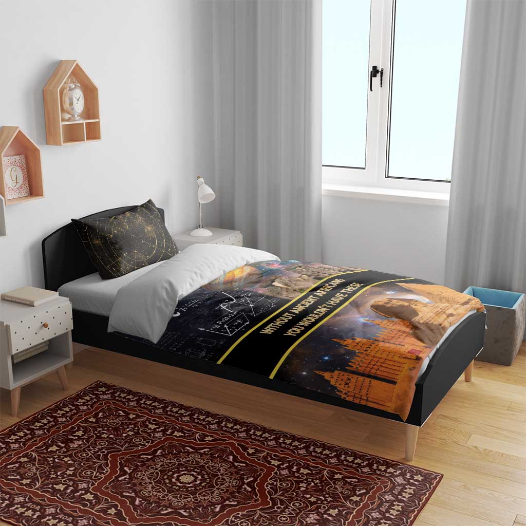 Afro Egyptian Pyramids Bedding Set Ancient African Achievements Galaxy