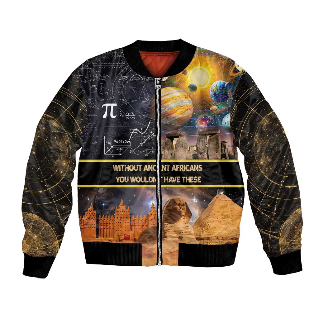 Afro Egyptian Pyramids Bomber Jacket Ancient African Achievements Galaxy