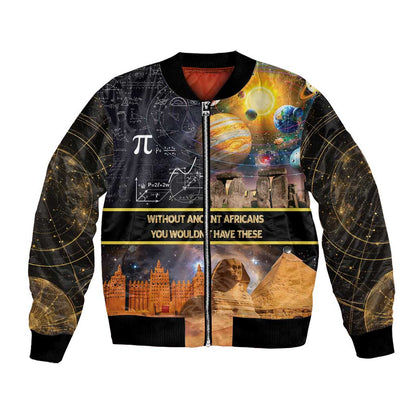 Afro Egyptian Pyramids Bomber Jacket Ancient African Achievements Galaxy