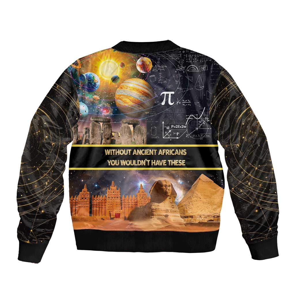 Afro Egyptian Pyramids Bomber Jacket Ancient African Achievements Galaxy