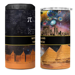 Afro Egyptian Pyramids 4 in 1 Can Cooler Tumbler Ancient African Achievements Galaxy