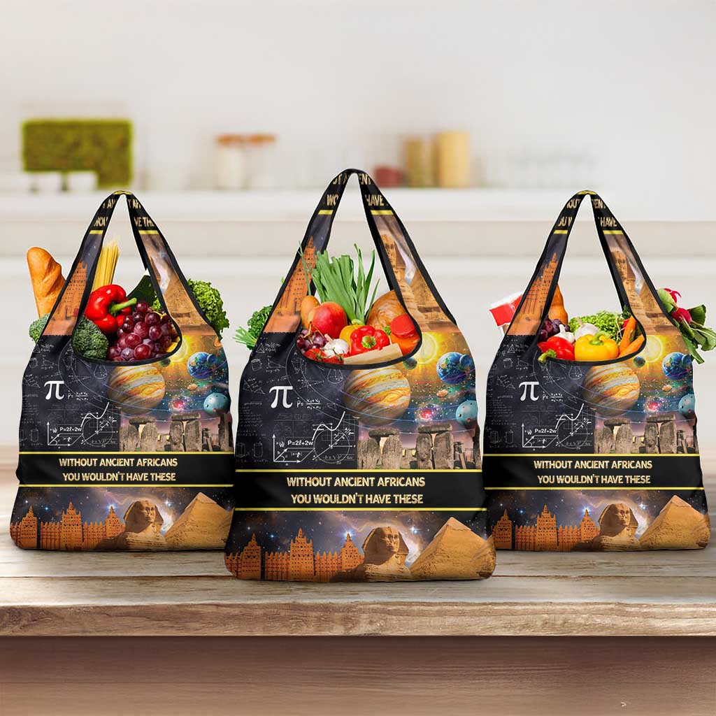 Afro Egyptian Pyramids Grocery Bag Ancient African Achievements Galaxy