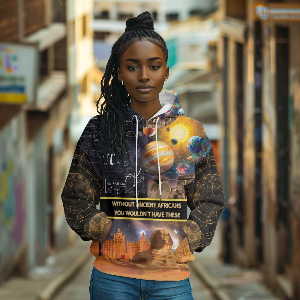 Afro Egyptian Pyramids Hoodie Ancient African Achievements Galaxy