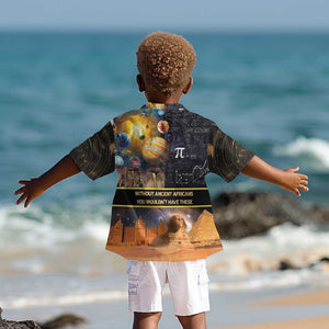 Afro Egyptian Pyramids Kid Hawaiian Shirt Ancient African Achievements Galaxy