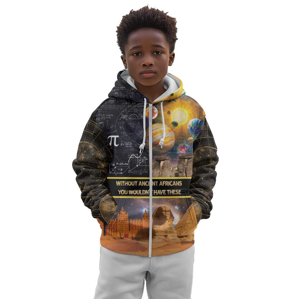 Afro Egyptian Pyramids Kid Hoodie Ancient African Achievements Galaxy