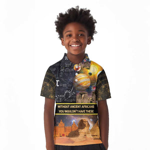 Afro Egyptian Pyramids Kid Polo Shirt Ancient African Achievements Galaxy