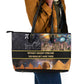 Afro Egyptian Pyramids Leather Tote Bag Ancient African Achievements Galaxy