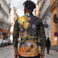 Afro Egyptian Pyramids Long Sleeve Button Shirt Ancient African Achievements Galaxy