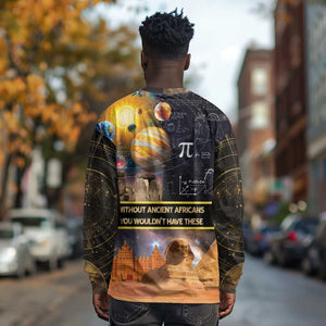 Afro Egyptian Pyramids Long Sleeve Shirt Ancient African Achievements Galaxy