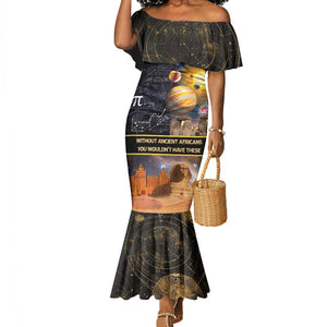Afro Egyptian Pyramids Mermaid Dress Ancient African Achievements Galaxy