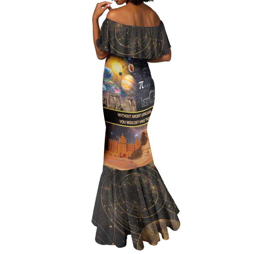 Afro Egyptian Pyramids Mermaid Dress Ancient African Achievements Galaxy