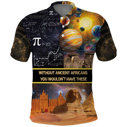 Afro Egyptian Pyramids Polo Shirt Ancient African Achievements Galaxy