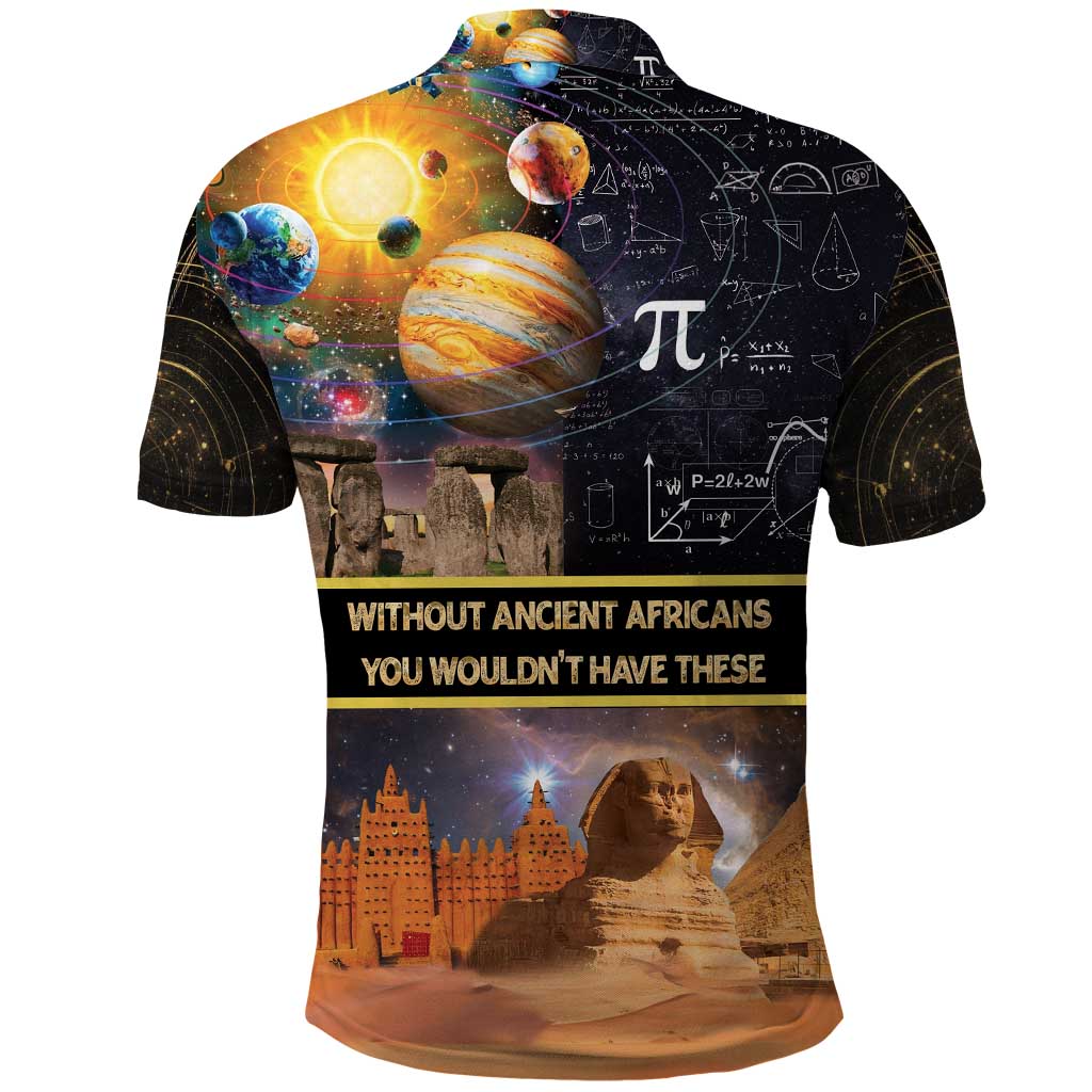 Afro Egyptian Pyramids Polo Shirt Ancient African Achievements Galaxy