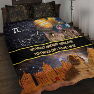 Afro Egyptian Pyramids Quilt Bed Set Ancient African Achievements Galaxy
