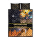 Afro Egyptian Pyramids Quilt Bed Set Ancient African Achievements Galaxy