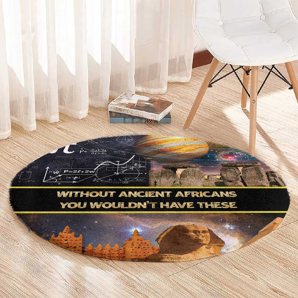 Afro Egyptian Pyramids Round Carpet Ancient African Achievements Galaxy